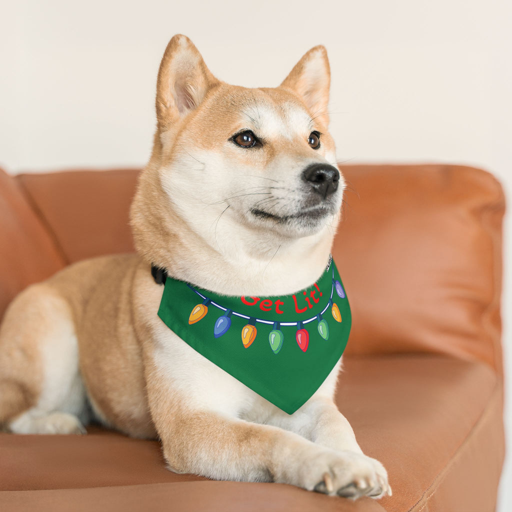 Pet Bandana | "Get Lit!" with Christmas Lights