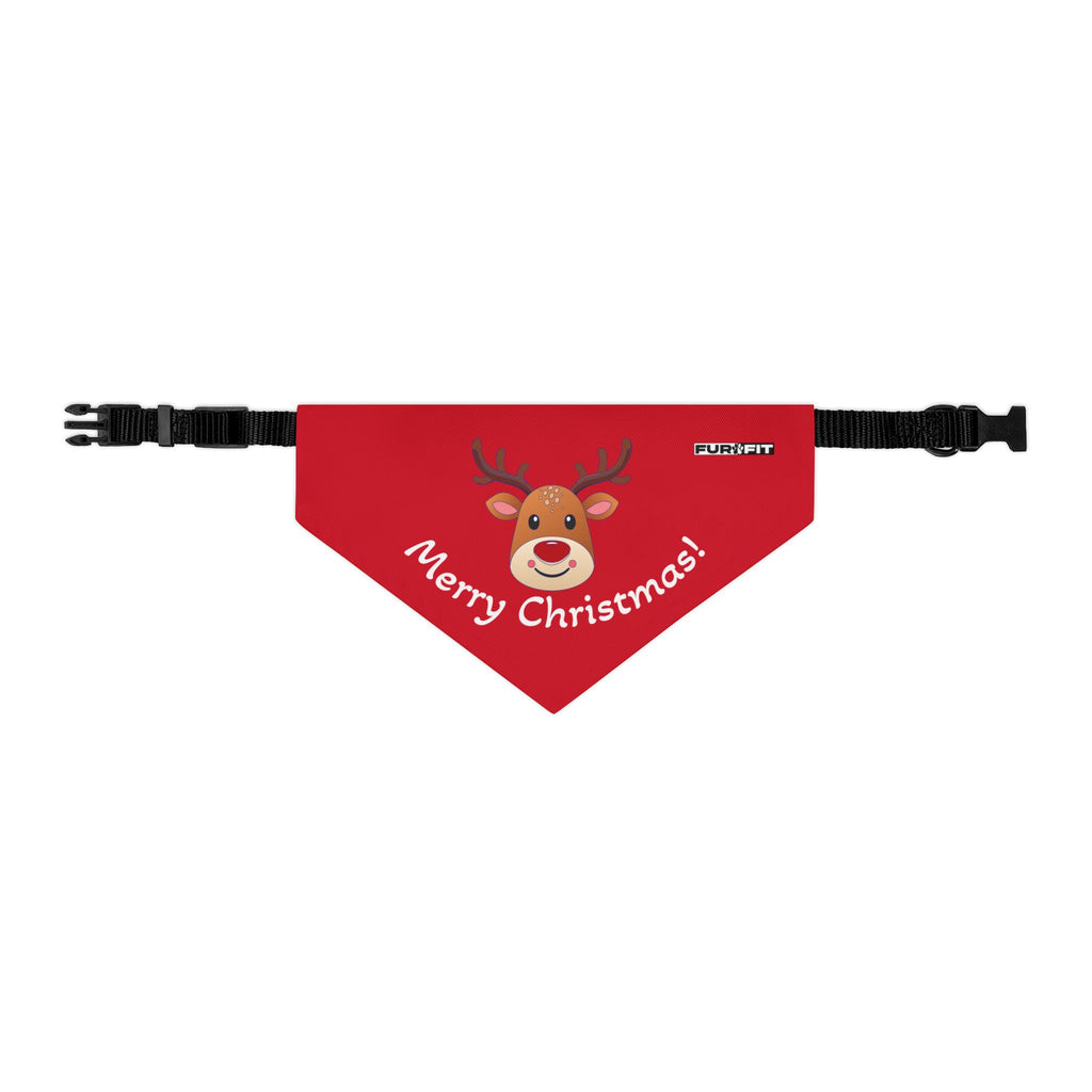 Pet Bandana Collar | "Merry Christmas" with Reindeer