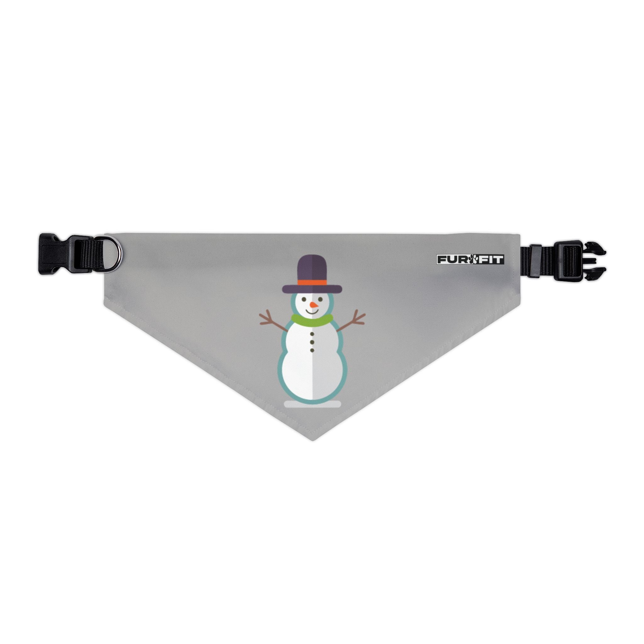 Pet Bandana Collar | 'Snowman' (on gray)