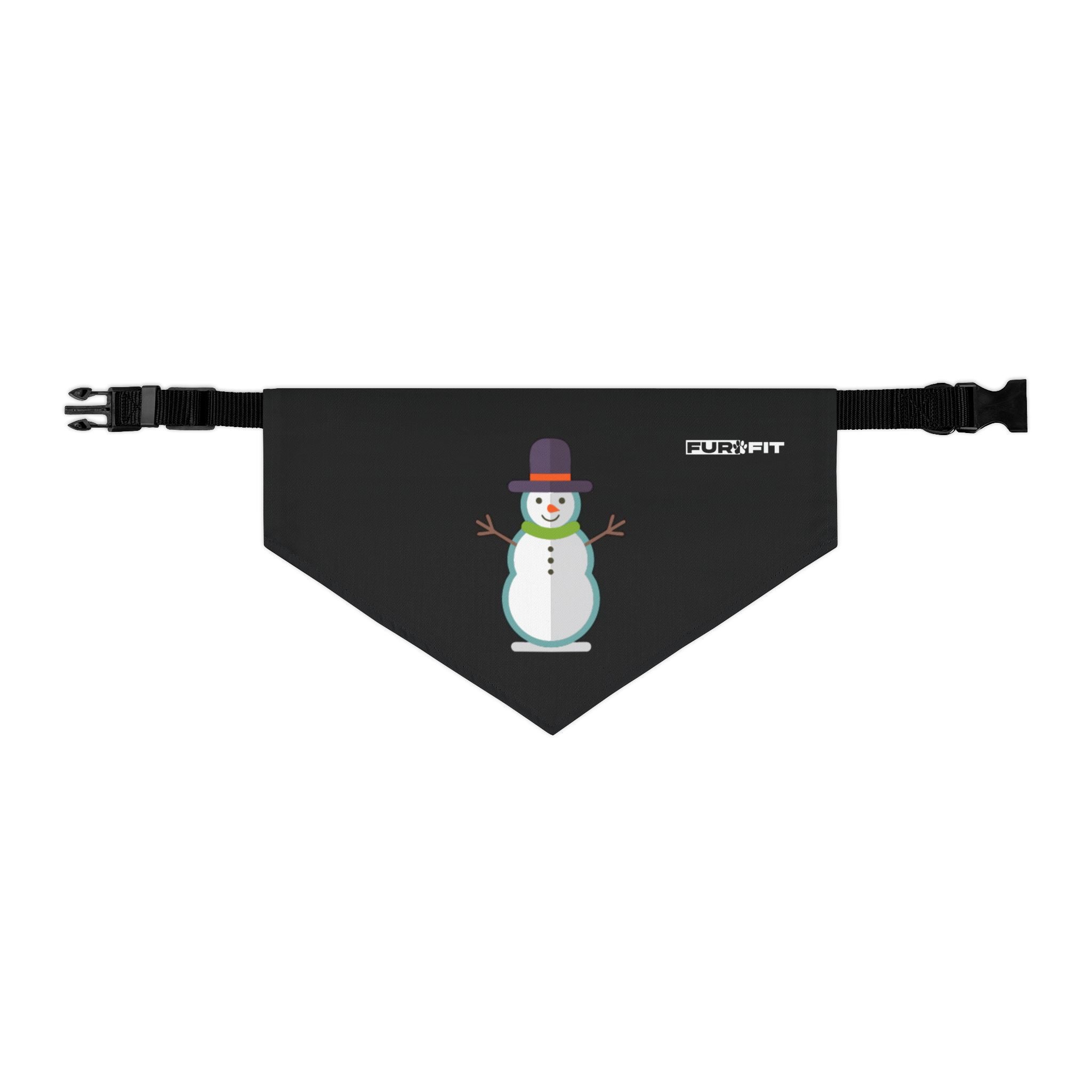 Pet Bandana Collar | 'Snowman' (on black)