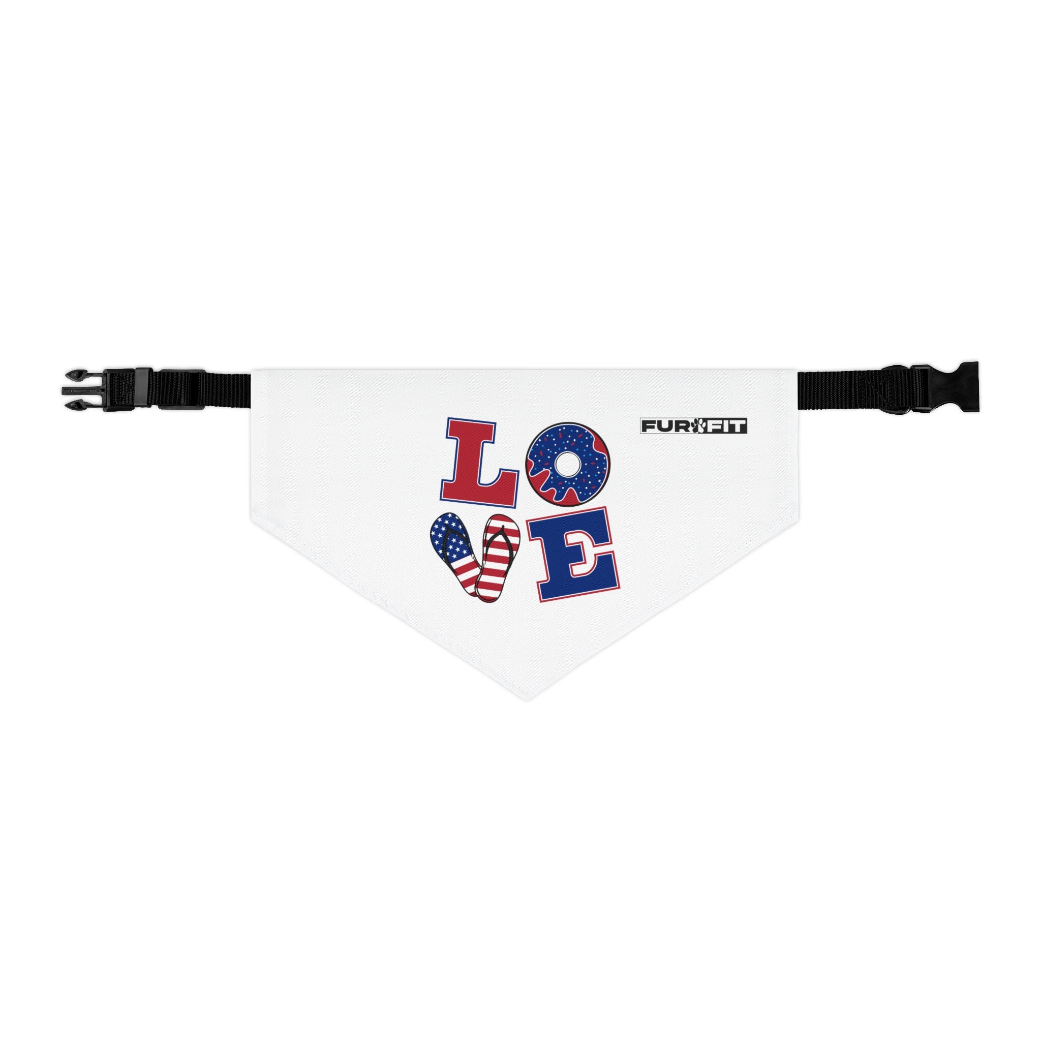 Pet Bandana Collar | Patriotic 'LOVE' (on white)