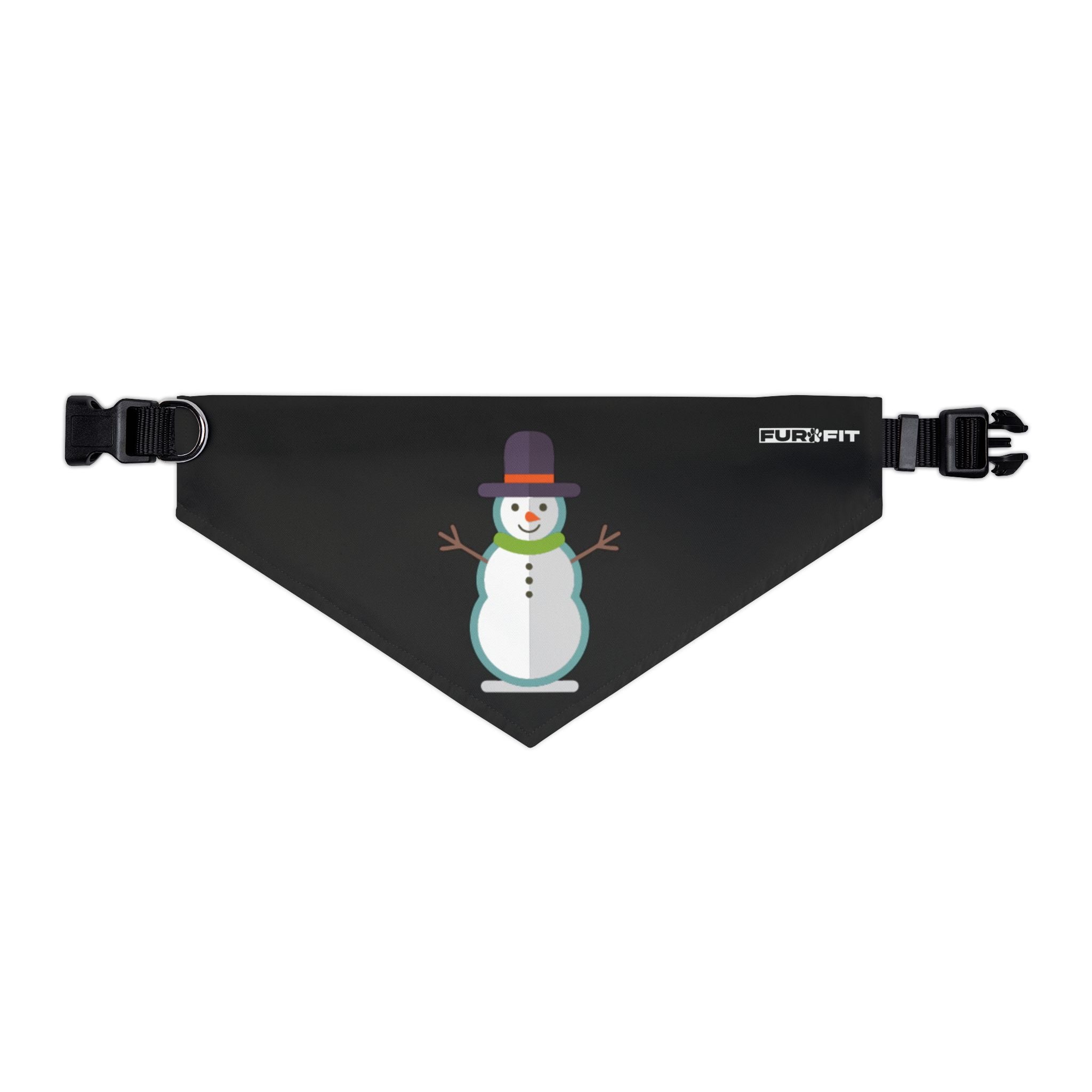 Pet Bandana Collar | 'Snowman' (on black)