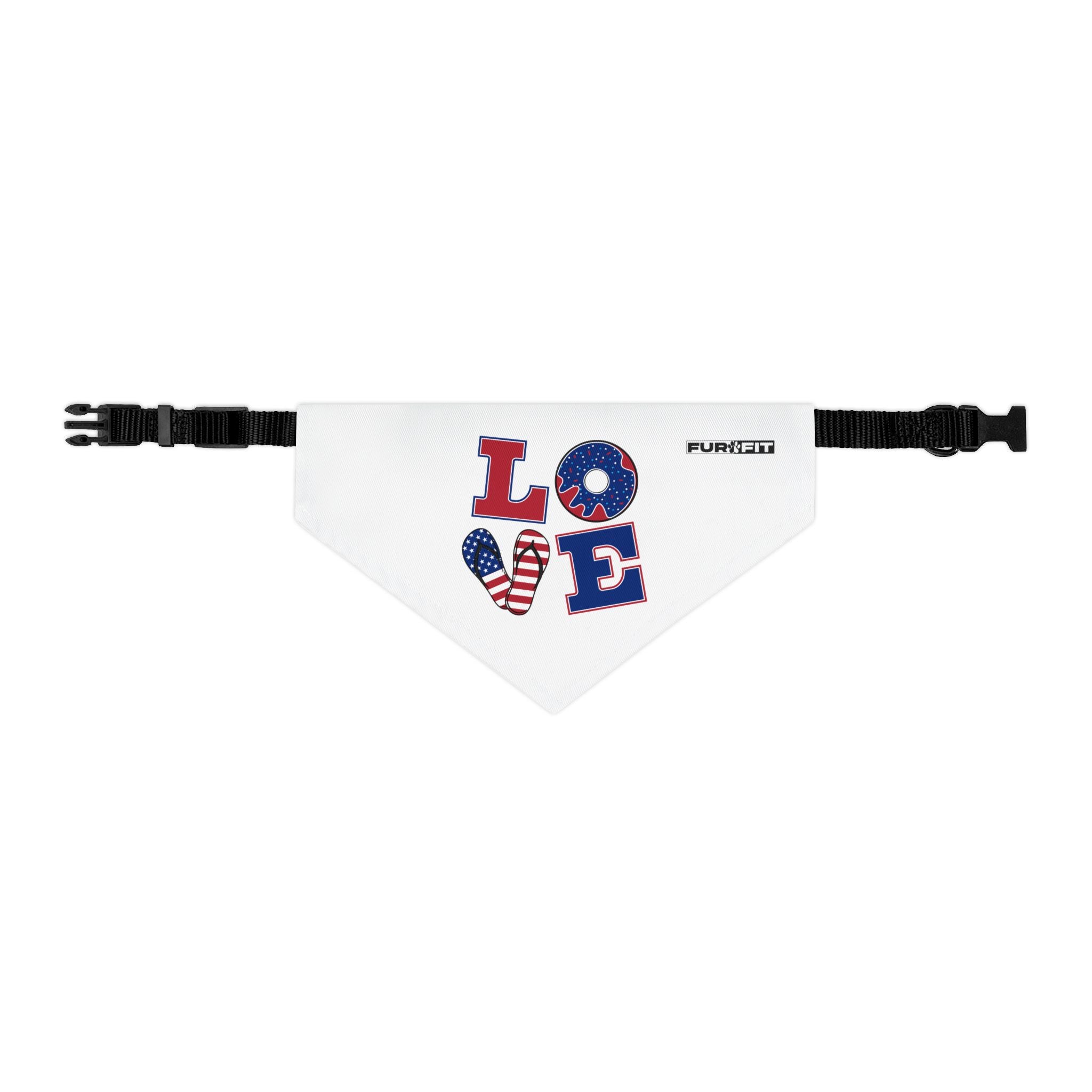 Pet Bandana Collar | Patriotic 'LOVE' (on white)