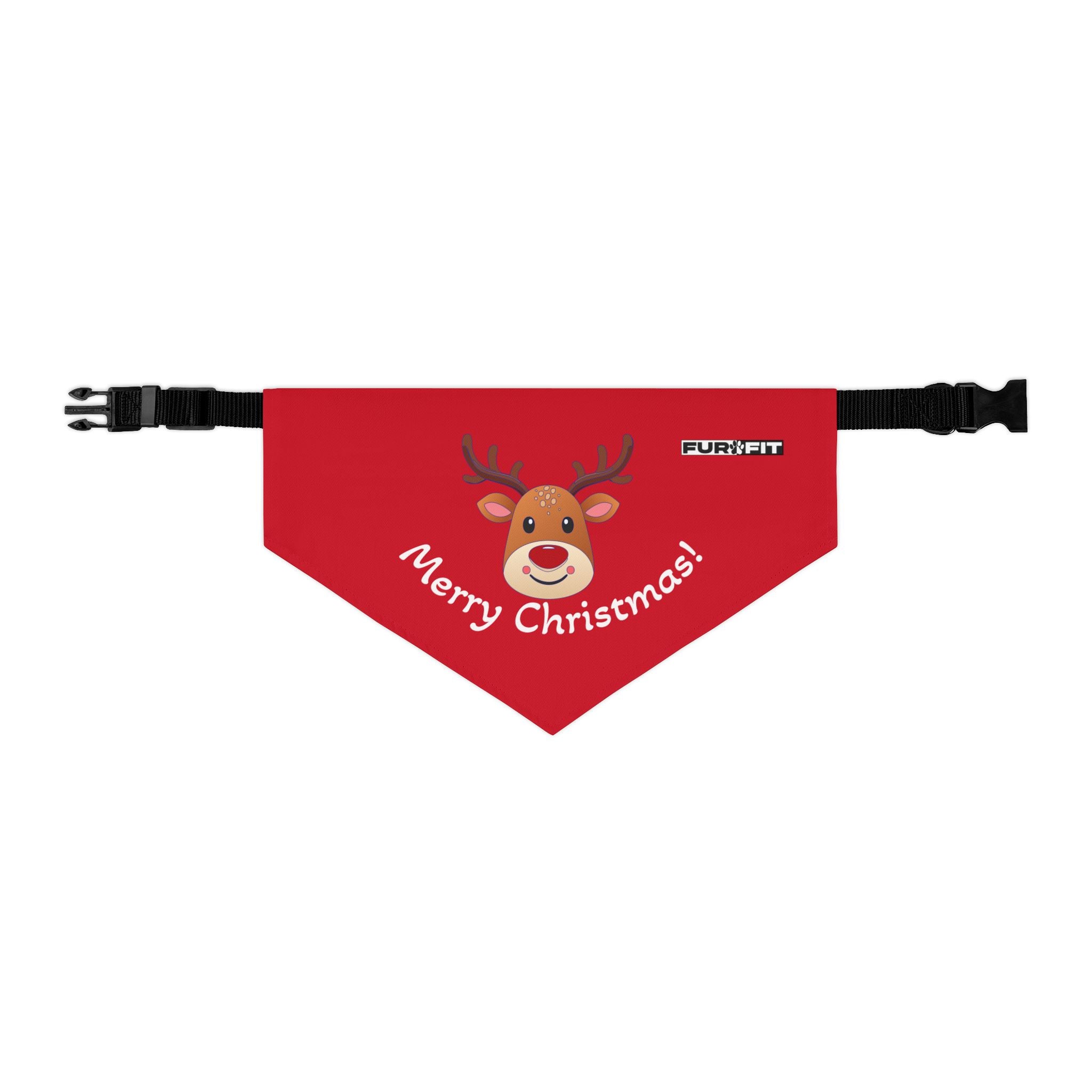 Pet Bandana Collar | "Merry Christmas" with Reindeer