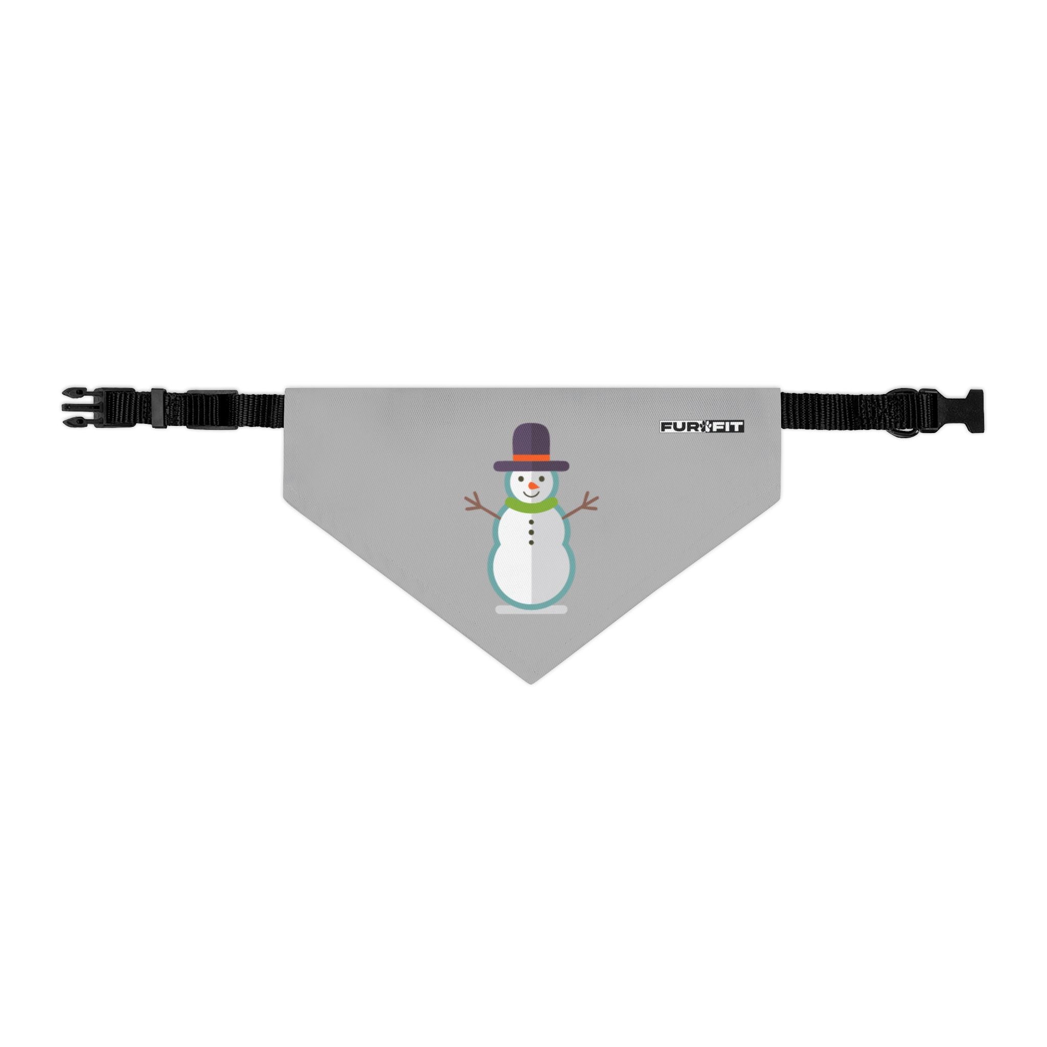 Pet Bandana Collar | 'Snowman' (on gray)