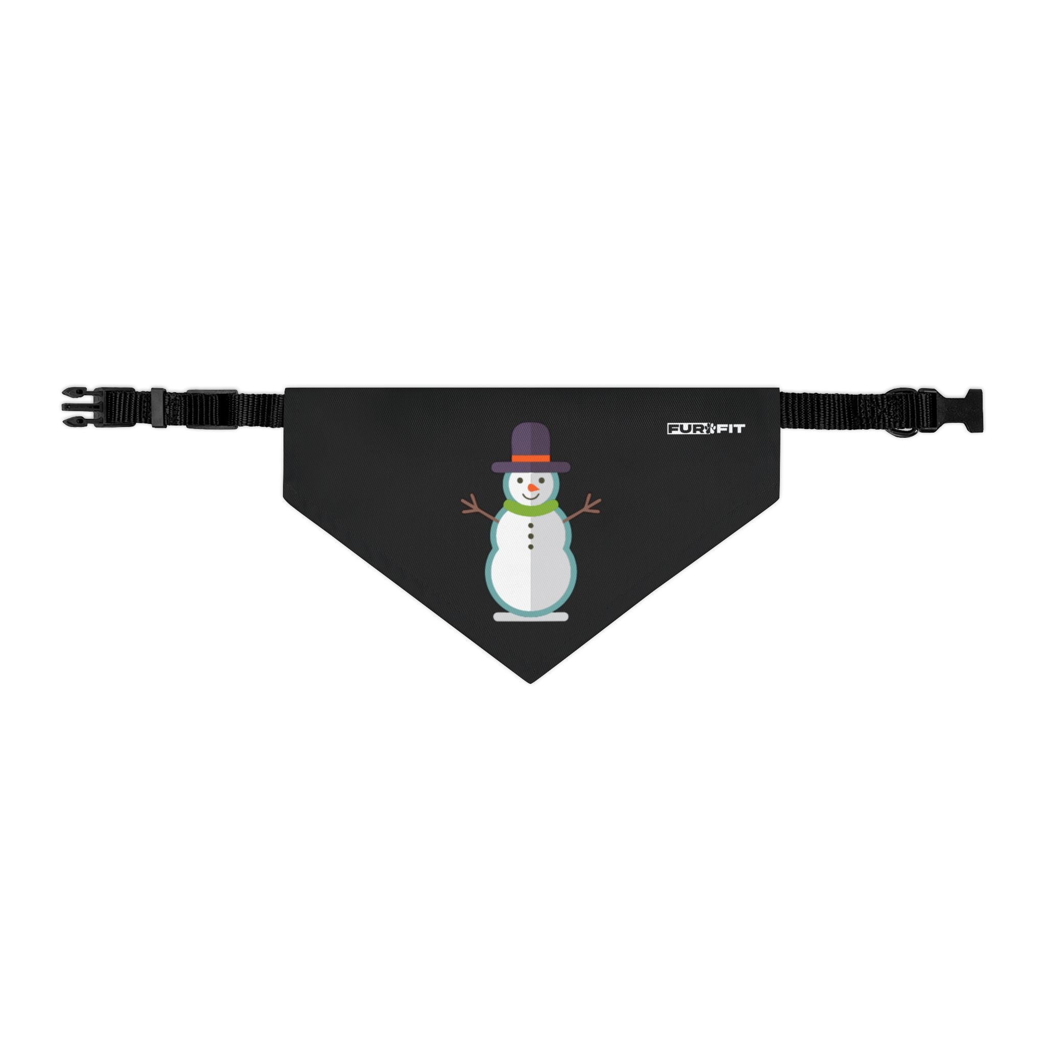 Pet Bandana Collar | 'Snowman' (on black)