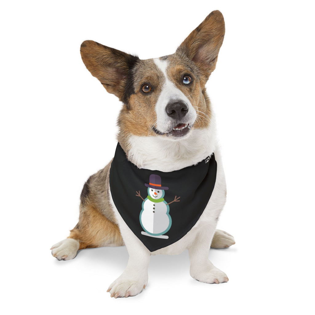 Pet Bandana Collar | 'Snowman' (on black)