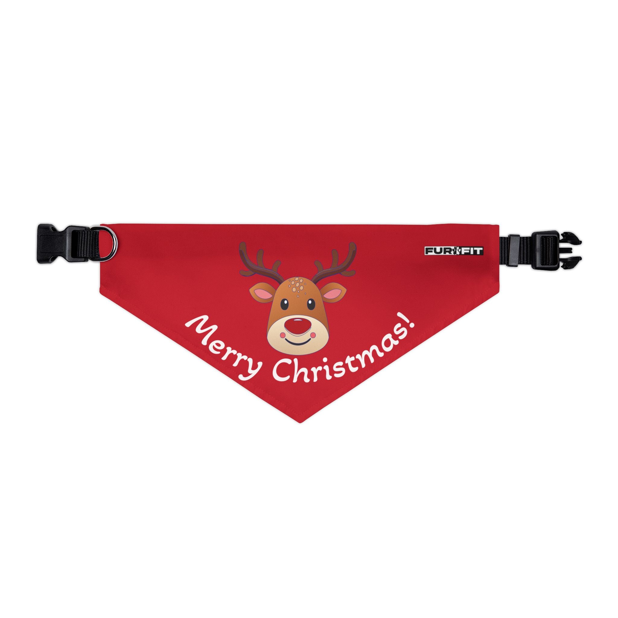 Pet Bandana Collar | "Merry Christmas" with Reindeer
