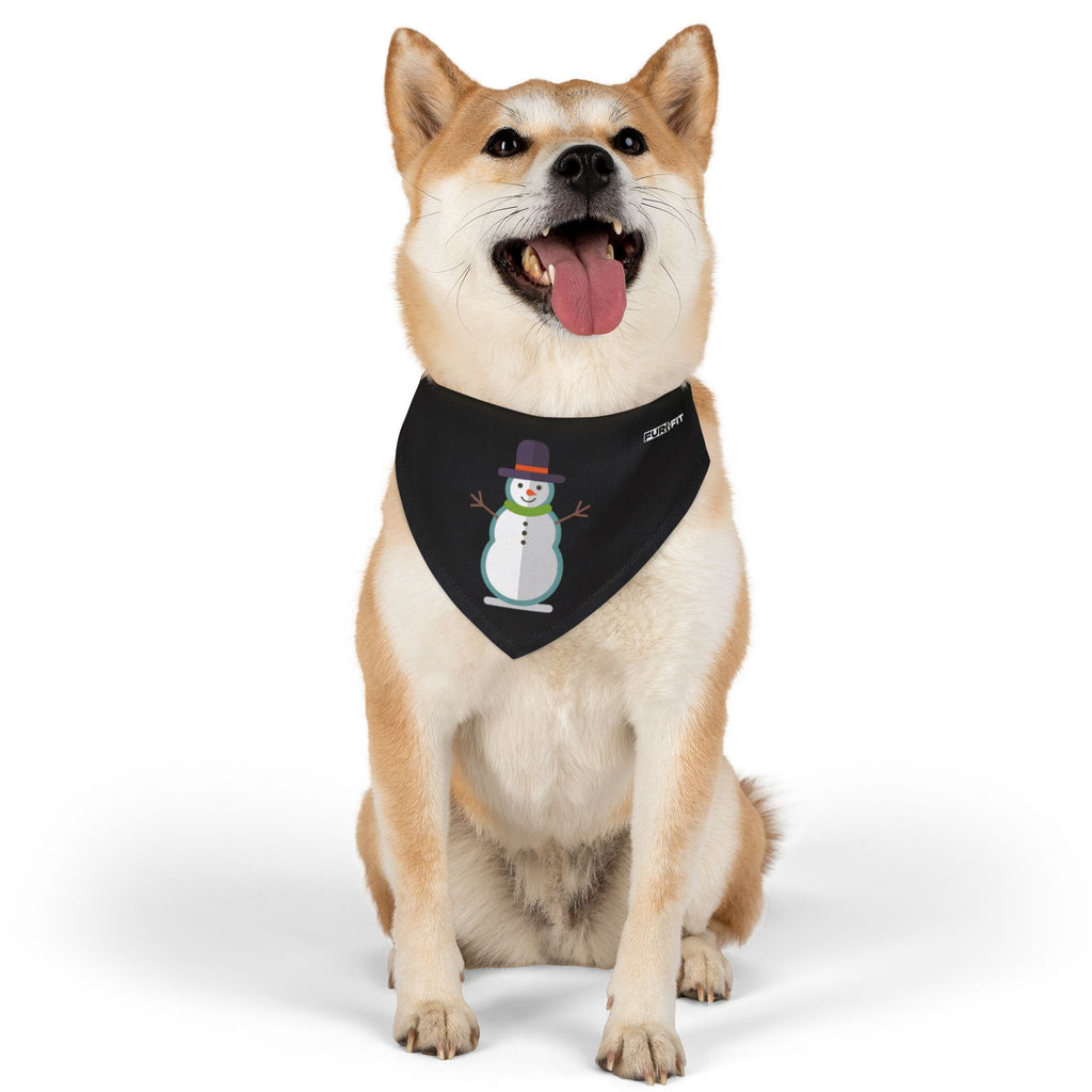 Pet Bandana Collar | 'Snowman' (on black)