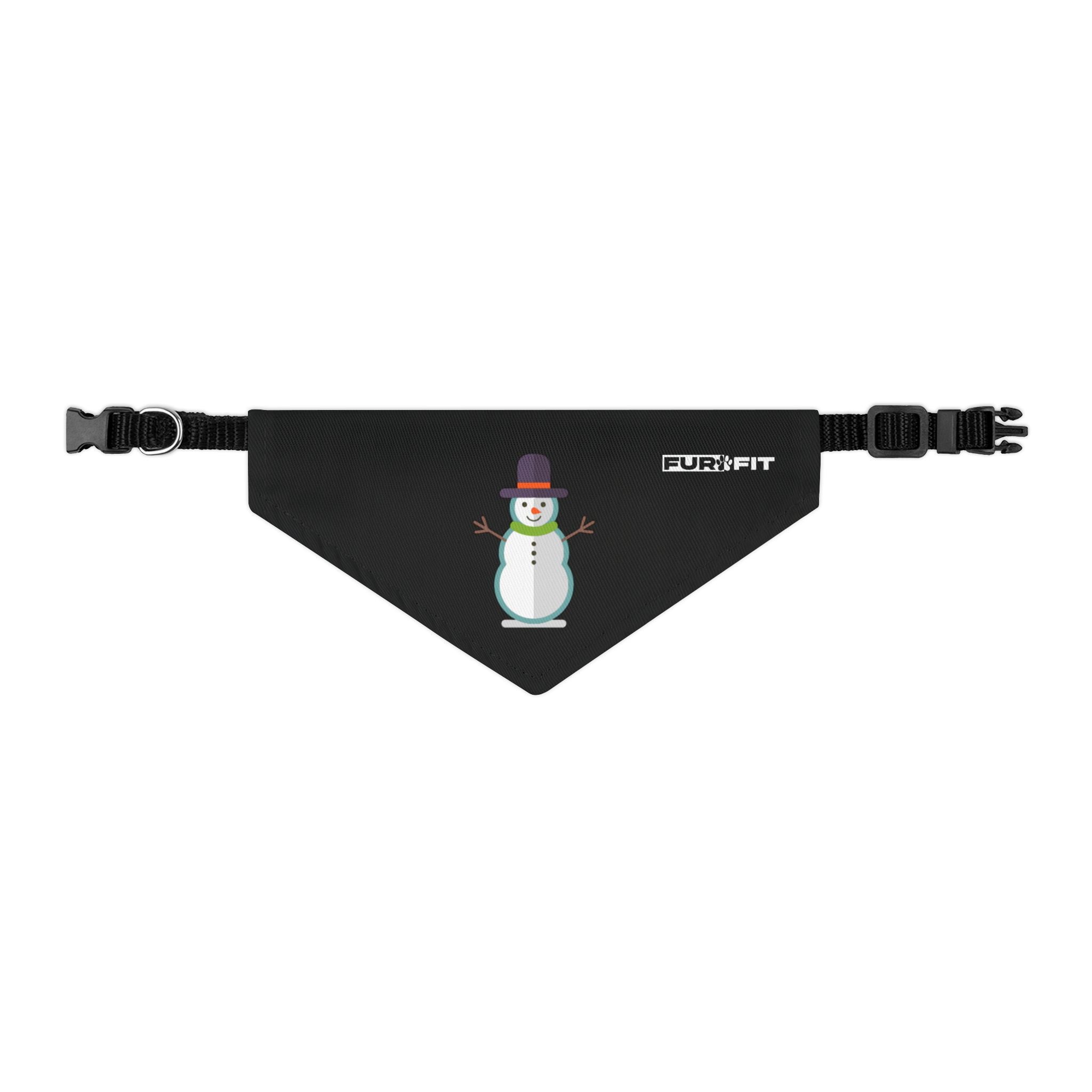 Pet Bandana Collar | 'Snowman' (on black)