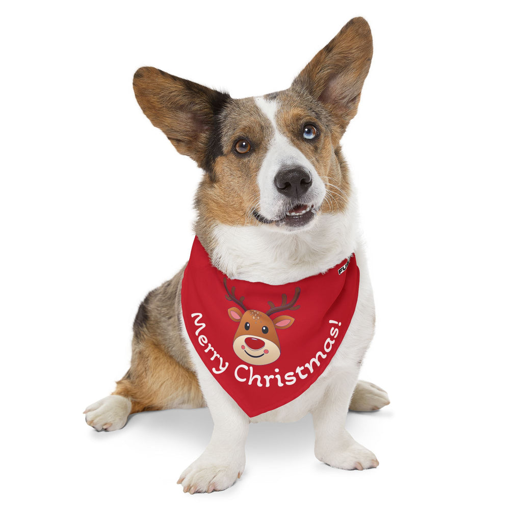 Pet Bandana Collar | "Merry Christmas" with Reindeer