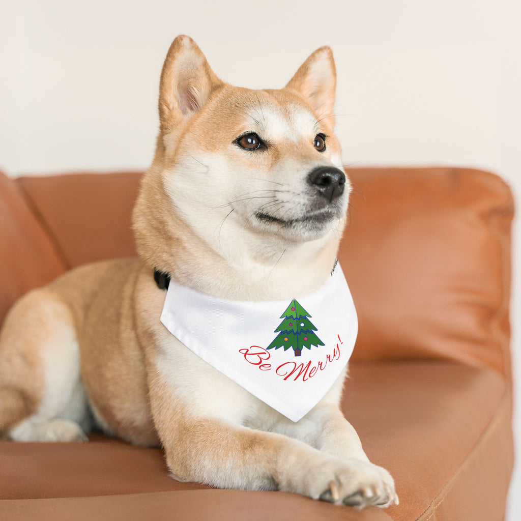 Pet Bandana Collar | "Be Merry" for Christmas