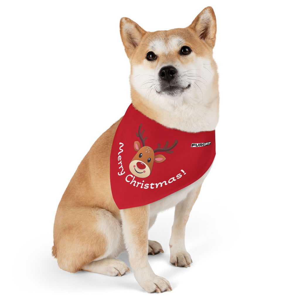 Pet Bandana Collar | "Merry Christmas" with Reindeer