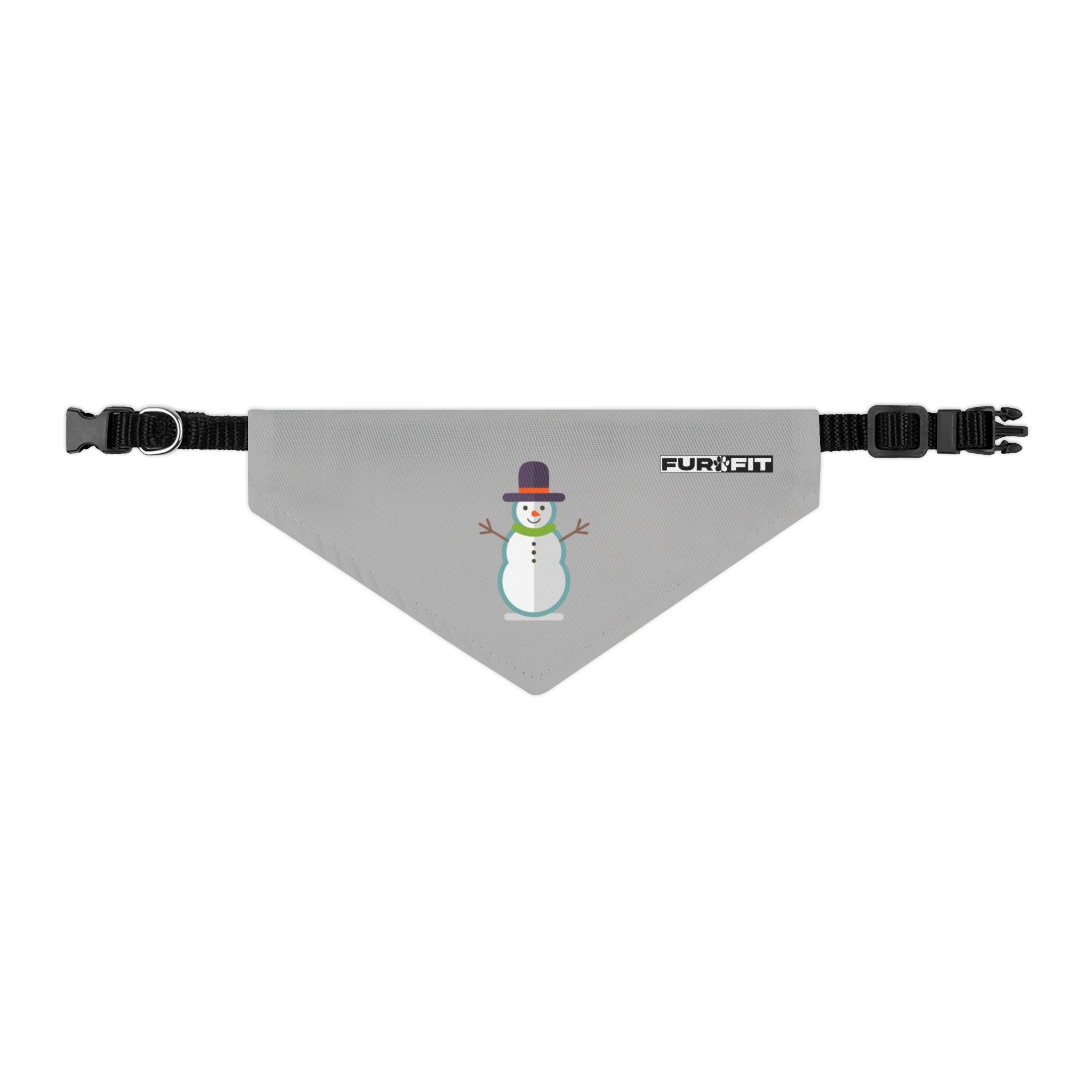 Pet Bandana Collar | 'Snowman' (on gray)