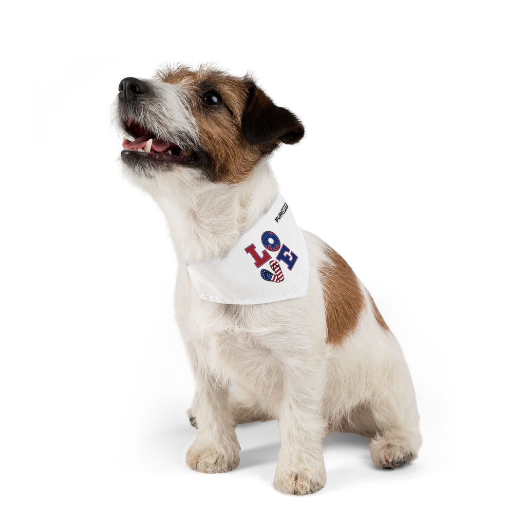 Pet Bandana Collar | Patriotic 'LOVE' (on white)