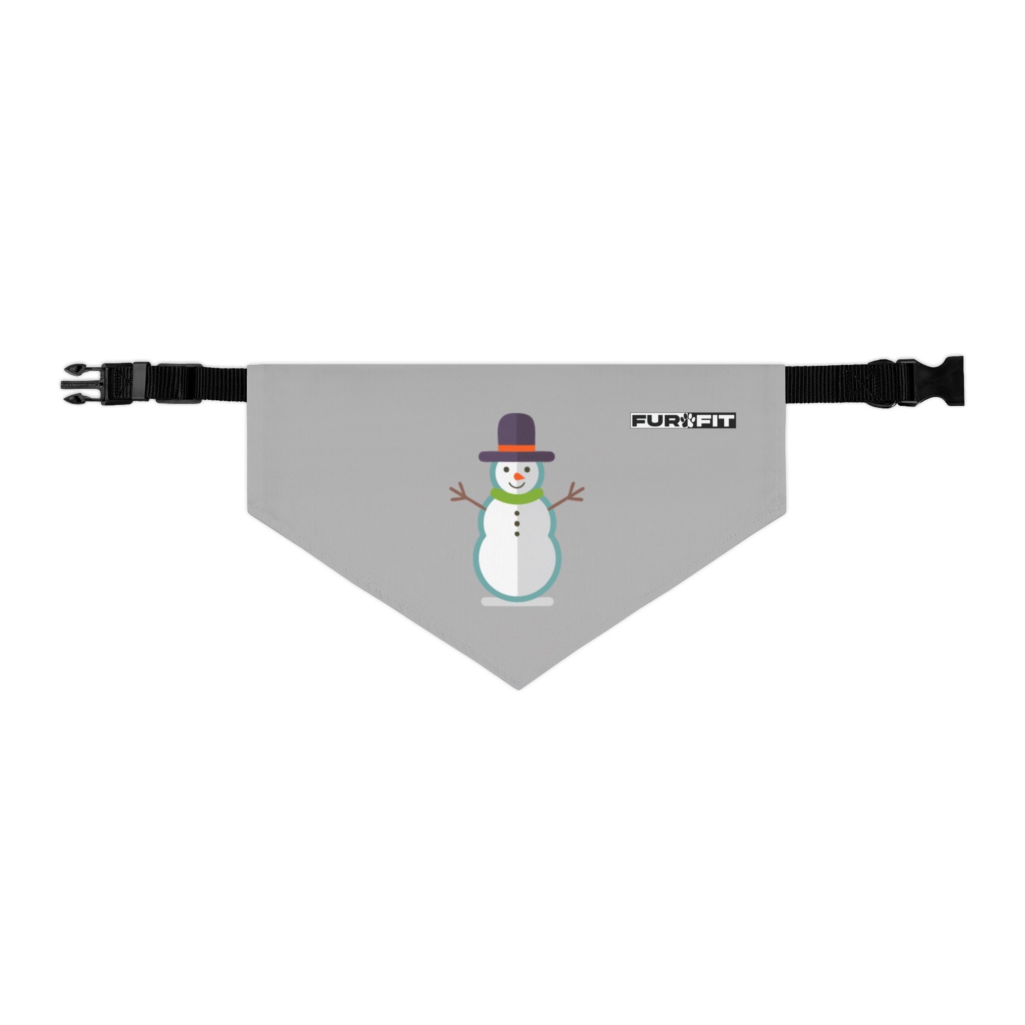 Pet Bandana Collar | 'Snowman' (on gray)