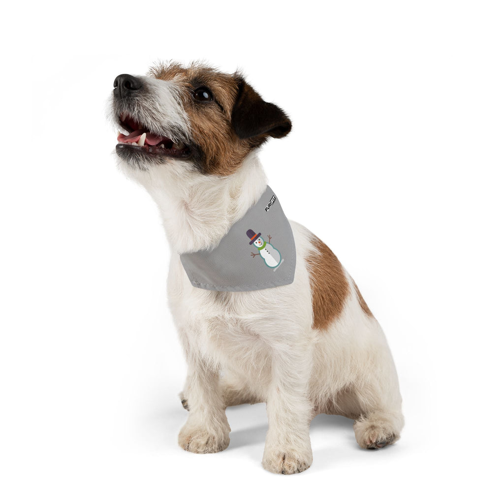 Pet Bandana Collar | 'Snowman' (on gray)