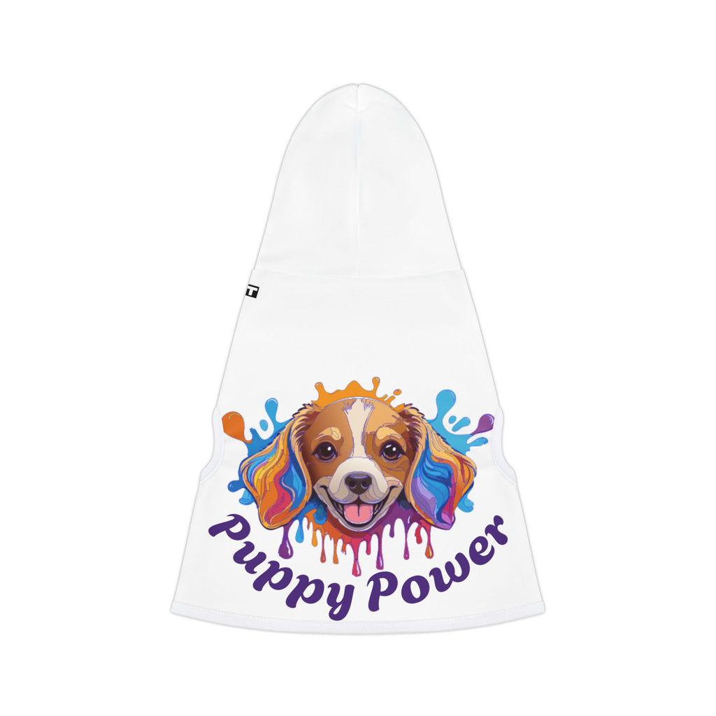Pet Hoodie | "Puppy Power" (on white)