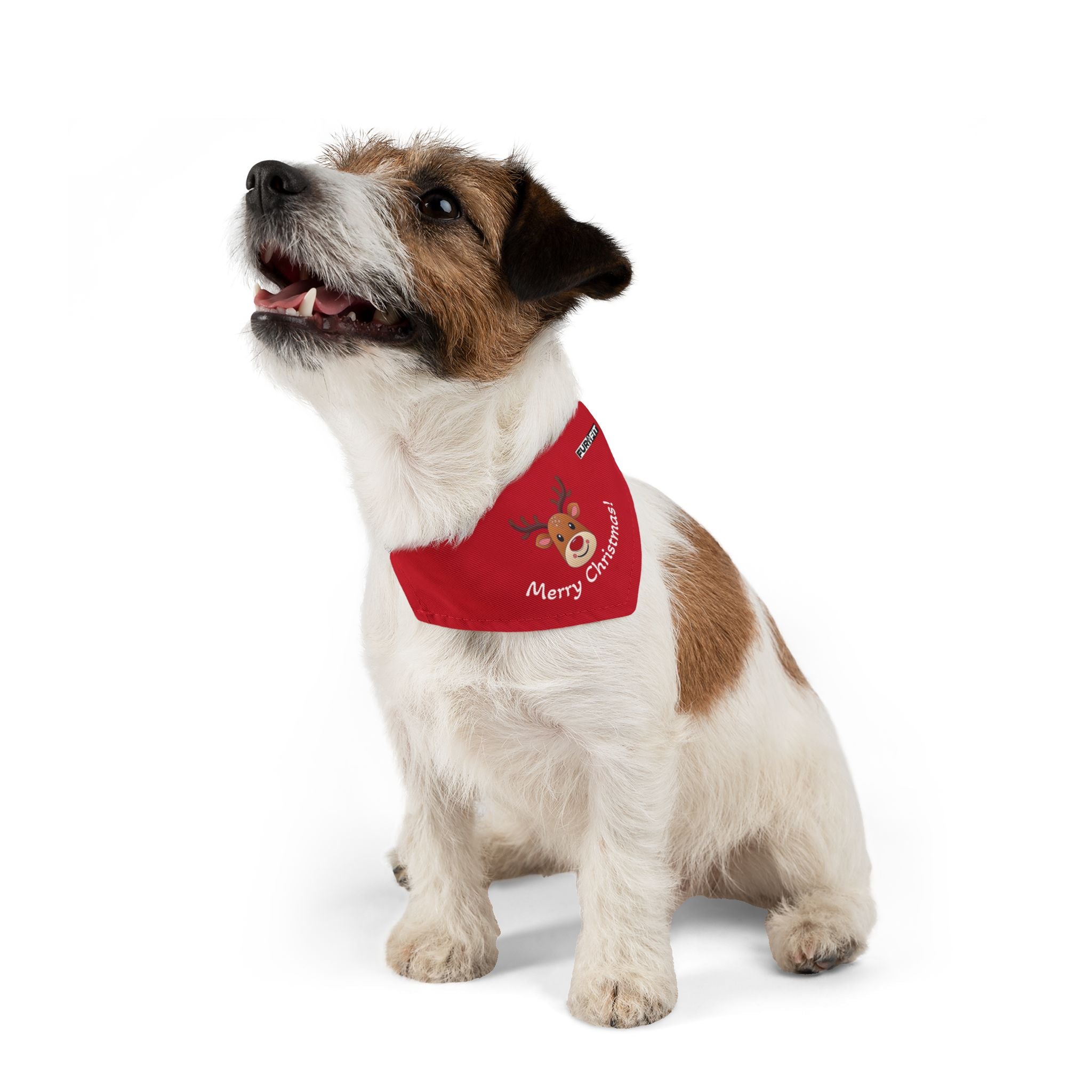 Pet Bandana Collar | "Merry Christmas" with Reindeer