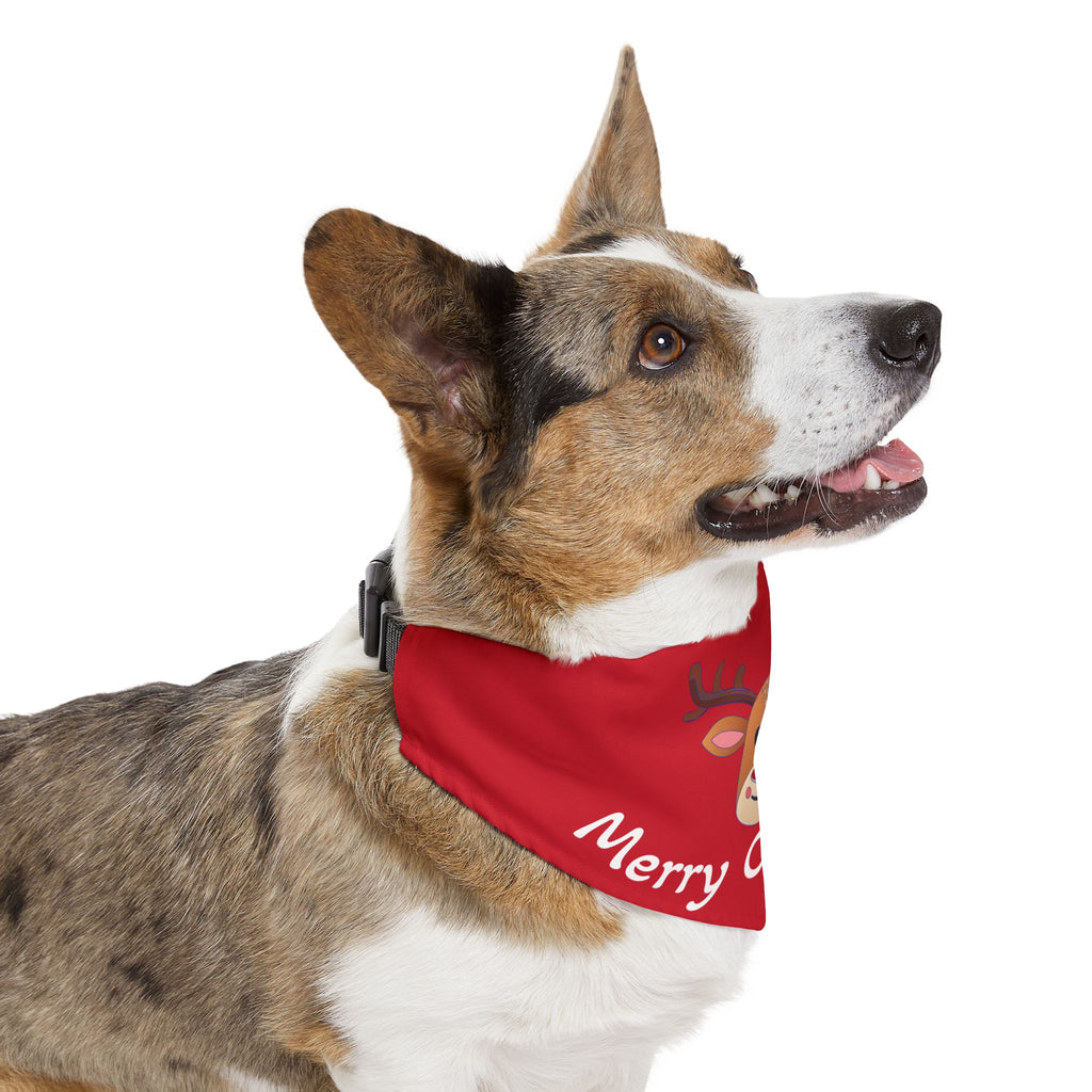 Pet Bandana Collar | "Merry Christmas" with Reindeer