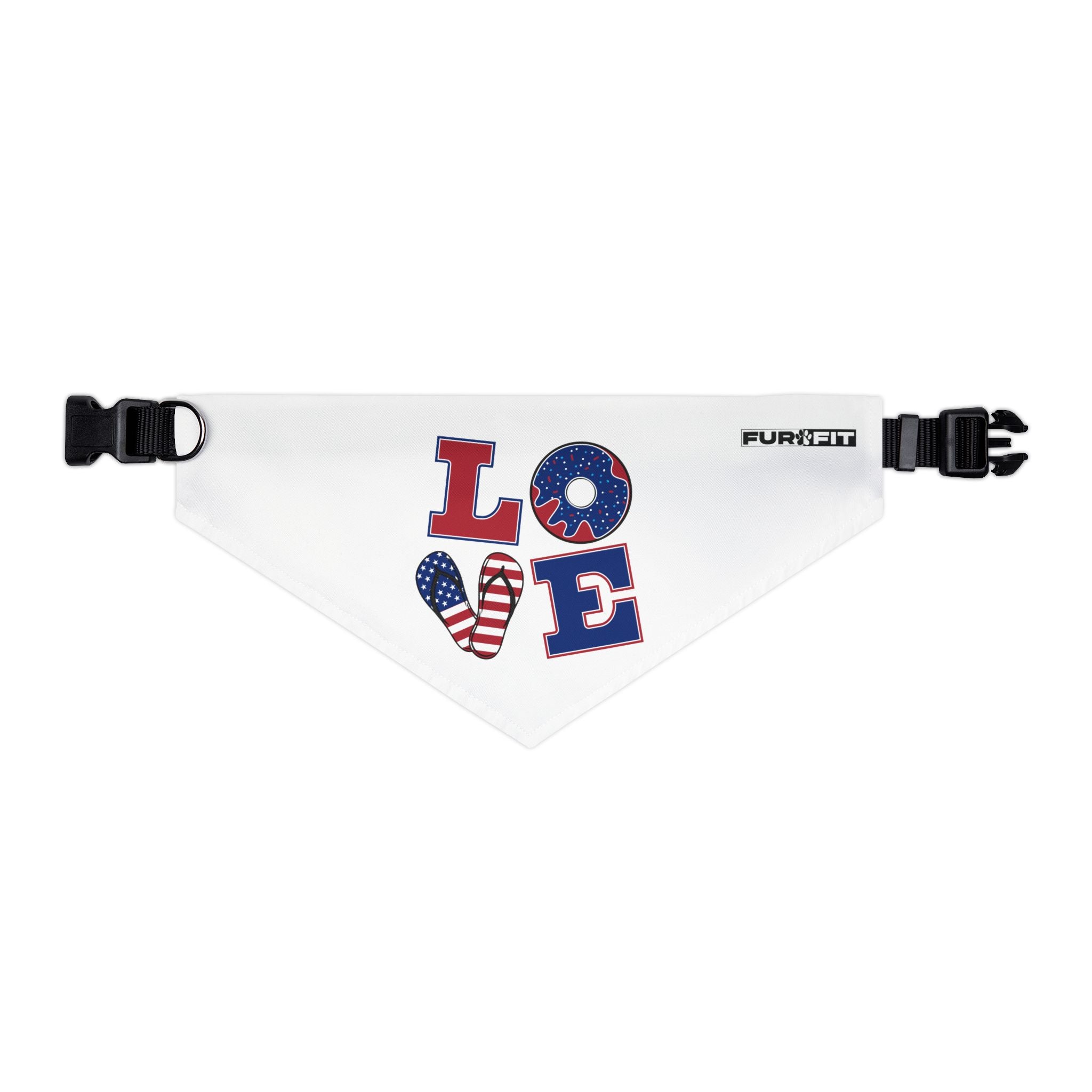 Pet Bandana Collar | Patriotic 'LOVE' (on white)